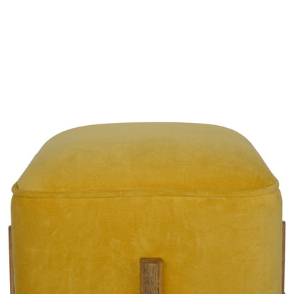 Cote Furniture | Velvet Solid Footstool - Mustard  Footstools IN1273