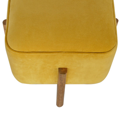 Cote Furniture | Velvet Solid Footstool - Mustard  Footstools IN1273