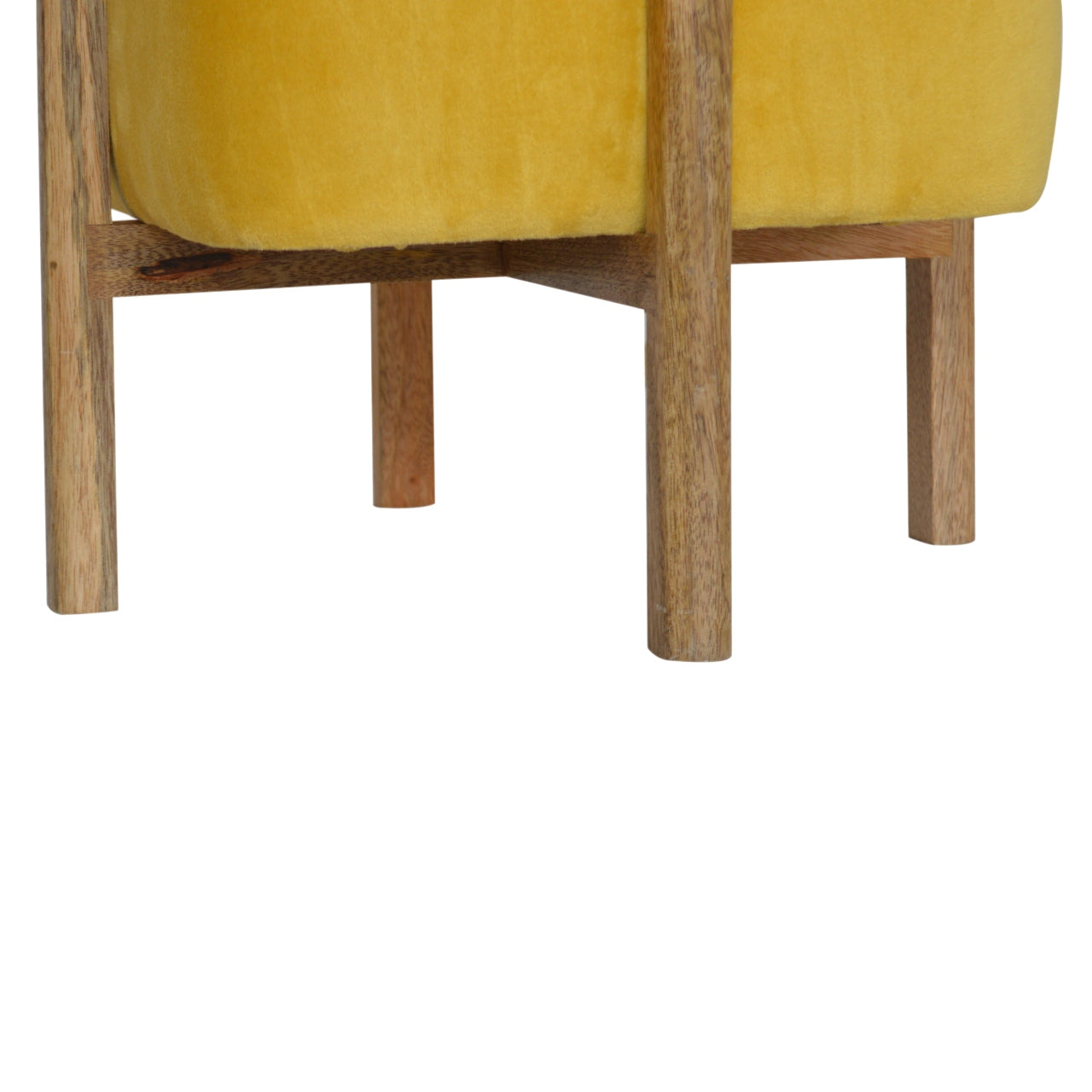 Cote Furniture | Velvet Solid Footstool - Mustard  Footstools IN1273