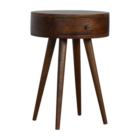 Cote Furniture | Nordic Circular Bedside Table - Chestnut Nordic, Bedside Tables IN1298