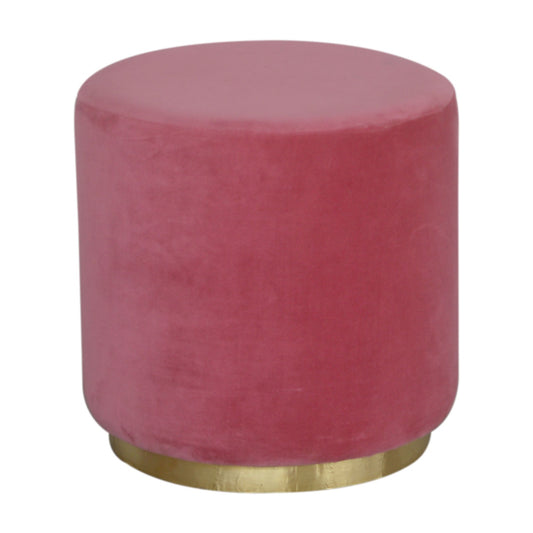 Cote Furniture | Large Footstool with Gold Base - Pink  Footstools IN1442