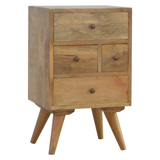 Cote Furniture | Nordic Style Multi Bedside Table 4 Drawer - Oak Bedside Tables IN148