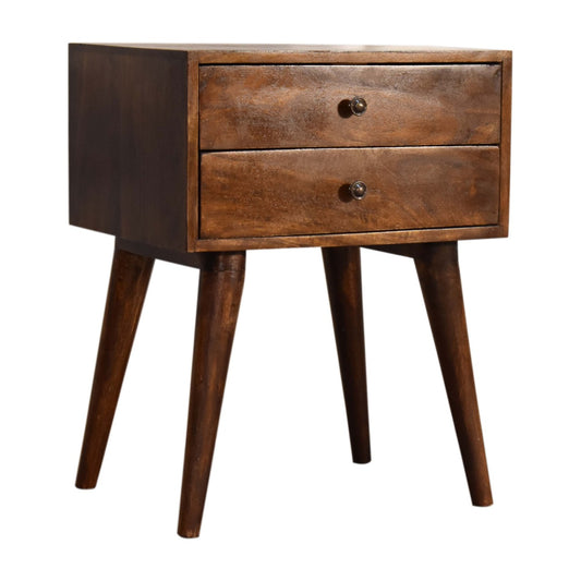 Cote Furniture | Modern 2 Drawer Bedside Table - Chestnut Bedside Tables IN1569