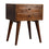 Modern 2 Drawer Bedside Table - Chestnut