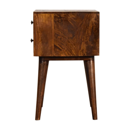 Cote Furniture | Modern 2 Drawer Bedside Table - Chestnut Bedside Tables IN1569