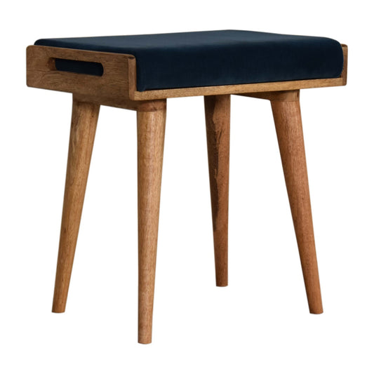 Cote Furniture | Velvet Tray Style Footstool - Teal  Footstools IN1600