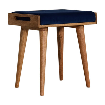 Cote Furniture | Velvet Tray Footstool - Royal Blue  Footstools IN1603