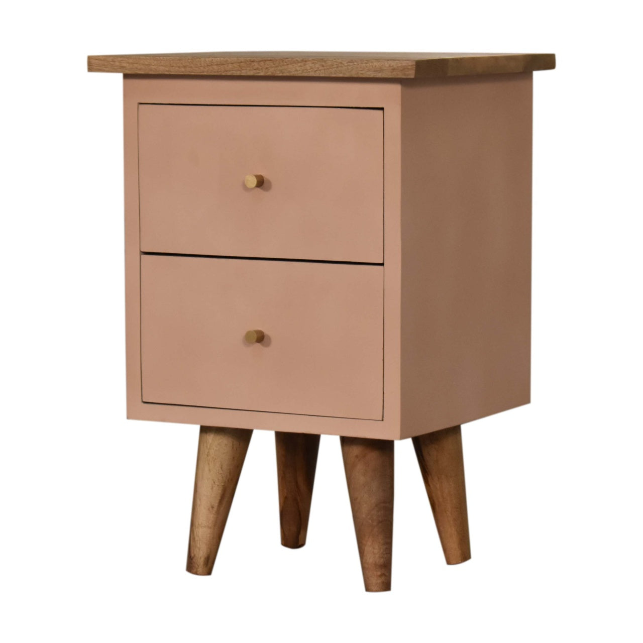 Cote Furniture | Blush Pink Hand Painted Bedside Table - Oak Bedside Tables IN1634