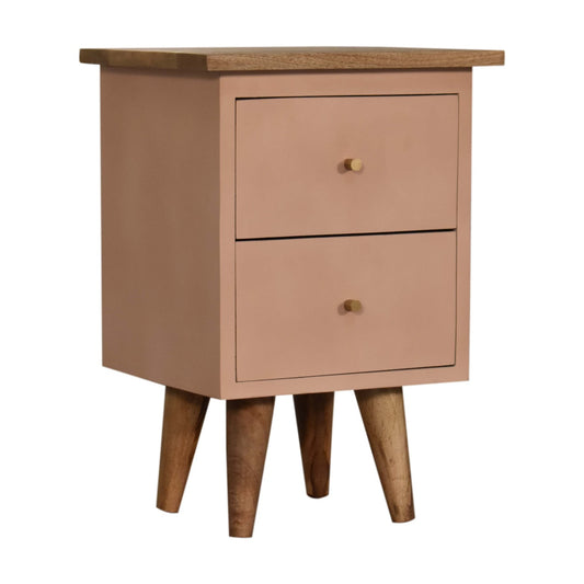 Cote Furniture | Blush Pink Hand Painted Bedside Table - Oak Bedside Tables IN1634