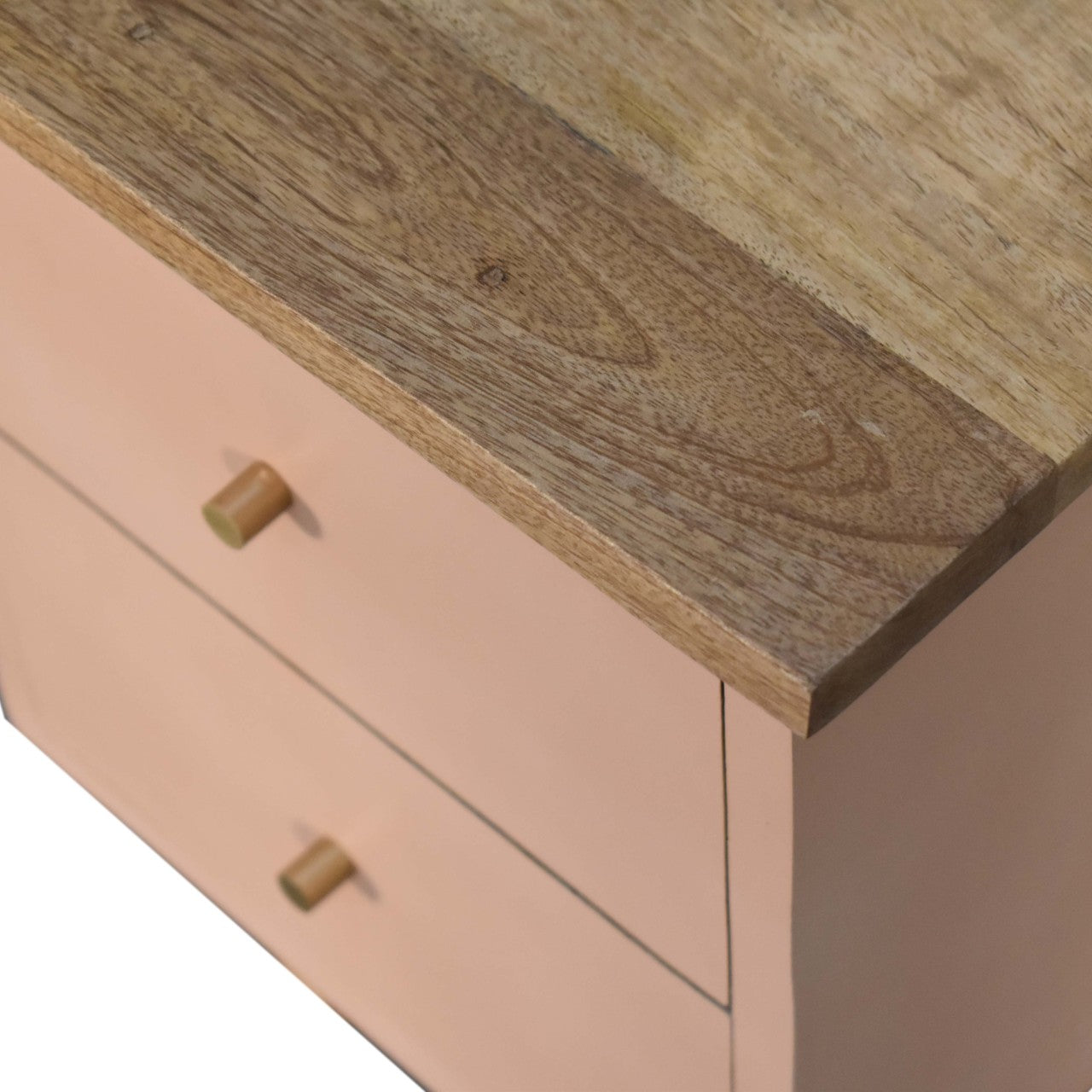 Cote Furniture | Blush Pink Hand Painted Bedside Table - Oak Bedside Tables IN1634