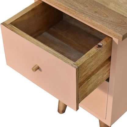 Cote Furniture | Blush Pink Hand Painted Bedside Table - Oak Bedside Tables IN1634