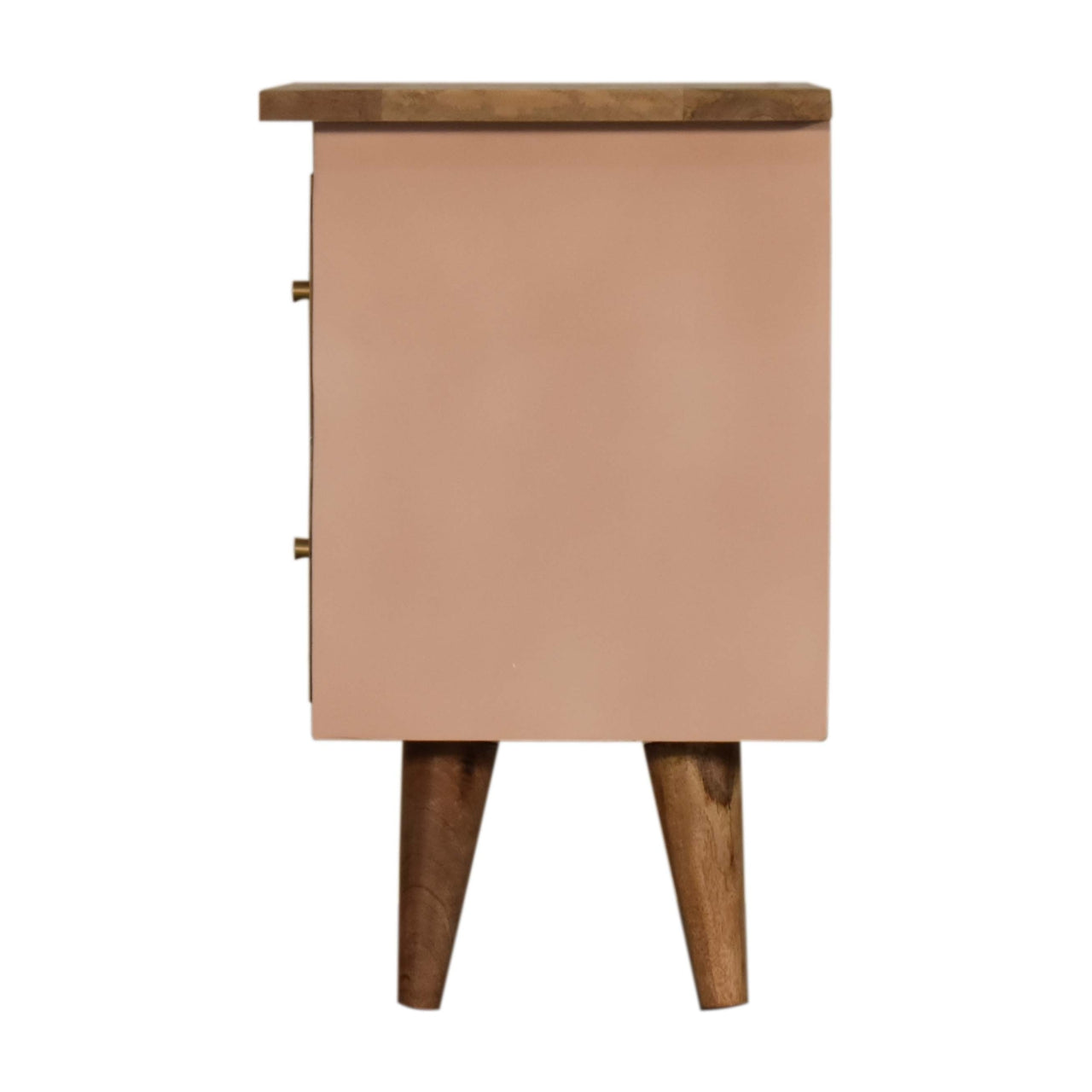 Cote Furniture | Blush Pink Hand Painted Bedside Table - Oak Bedside Tables IN1634