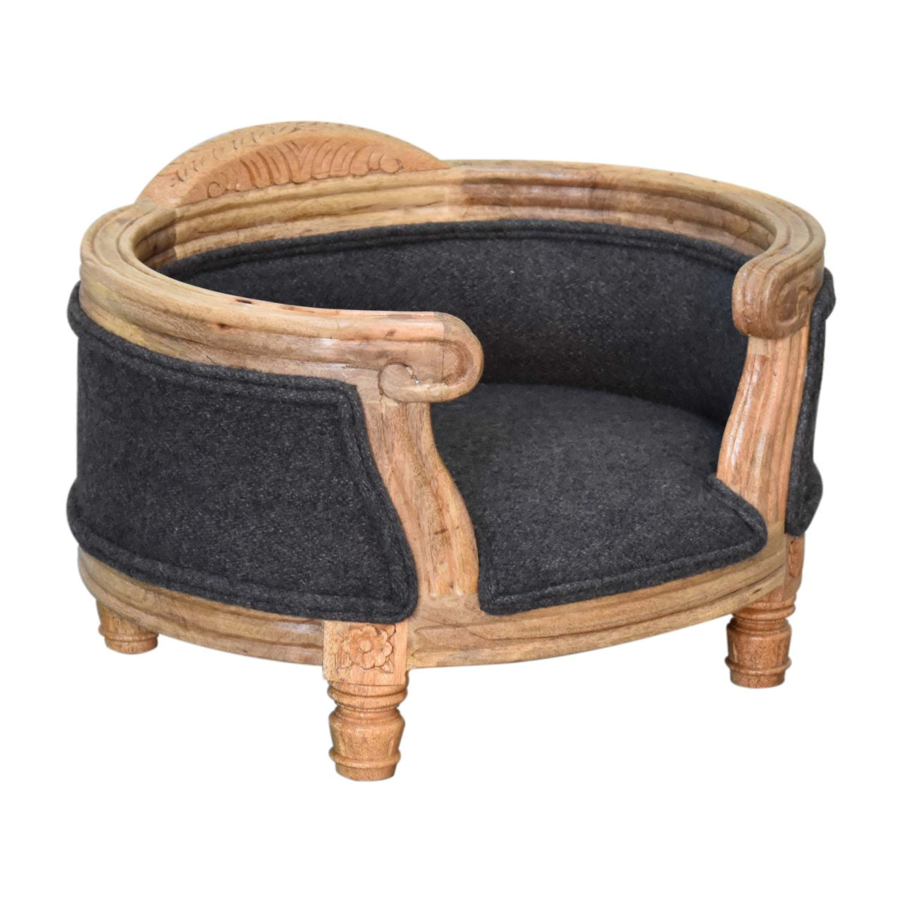 Cote Furniture | Carved Battleship Pet Bed - Tweed  Pet Furniture IN1671