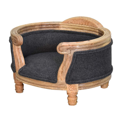 Cote Furniture | Carved Battleship Pet Bed - Tweed  Pet Furniture IN1671