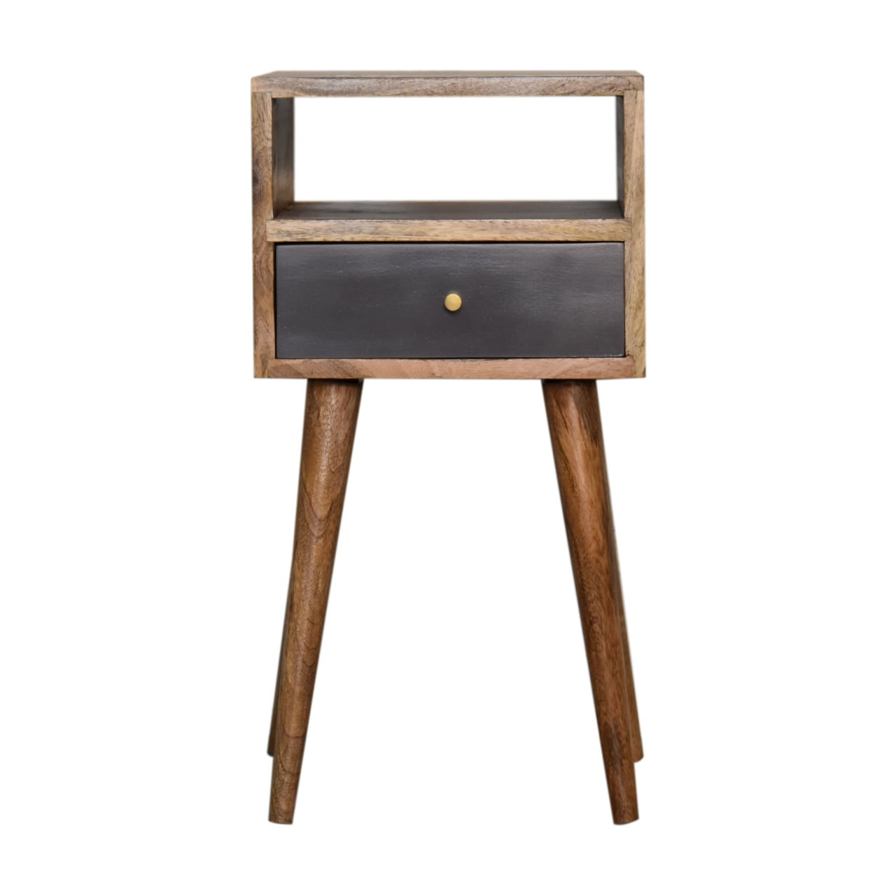 Cote Furniture | Small Slate Painted Bedside Table - Oak Compact, Bedside Tables IN1688