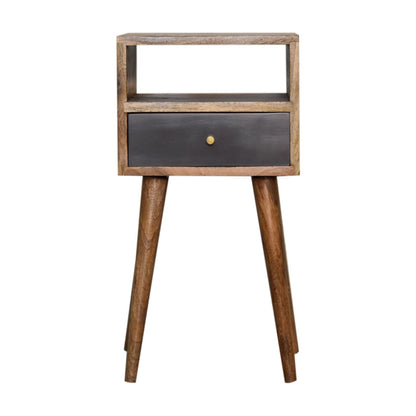 Cote Furniture | Small Slate Painted Bedside Table - Oak Compact, Bedside Tables IN1688