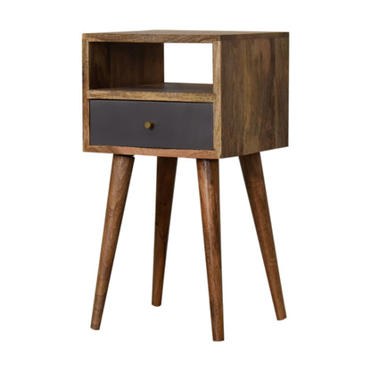 Cote Furniture | Small Slate Painted Bedside Table - Oak Compact, Bedside Tables IN1688