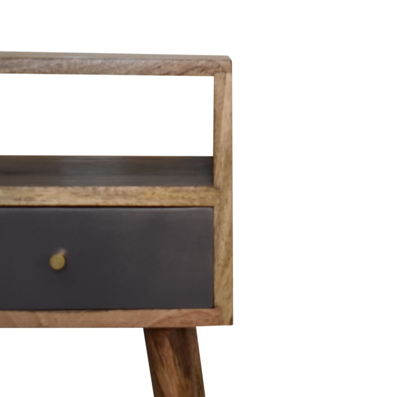 Cote Furniture | Small Slate Painted Bedside Table - Oak Compact, Bedside Tables IN1688