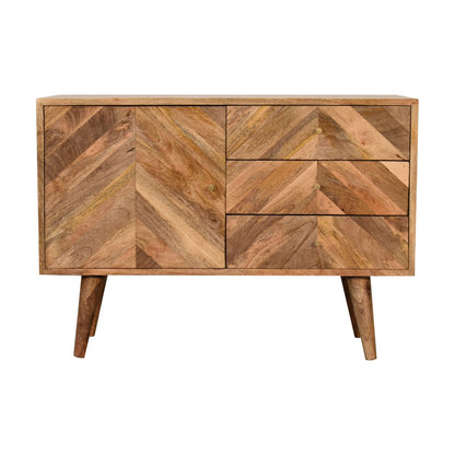 Cote Furniture | Muna Chevron Sideboard 3 Drawer - Oak Muna, Sideboards IN1700