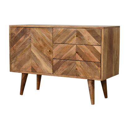 Cote Furniture | Muna Chevron Sideboard 3 Drawer - Oak Muna, Sideboards IN1700