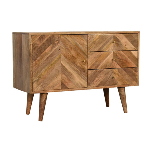 Cote Furniture | Muna Chevron Sideboard 3 Drawer - Oak Muna, Sideboards IN1700