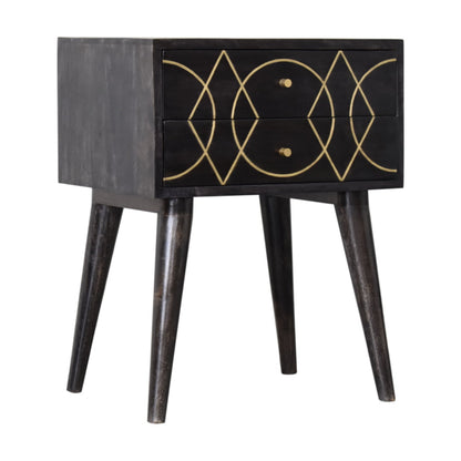 Cote Furniture | Oslo Bedside Table - Black Ash Oslo, Bedside Tables IN1703