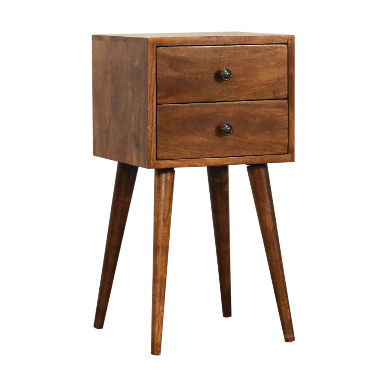 Cote Furniture | Small Chestnut Bedside Table 2 Drawer - Chestnut Compact, Bedside Tables IN1736