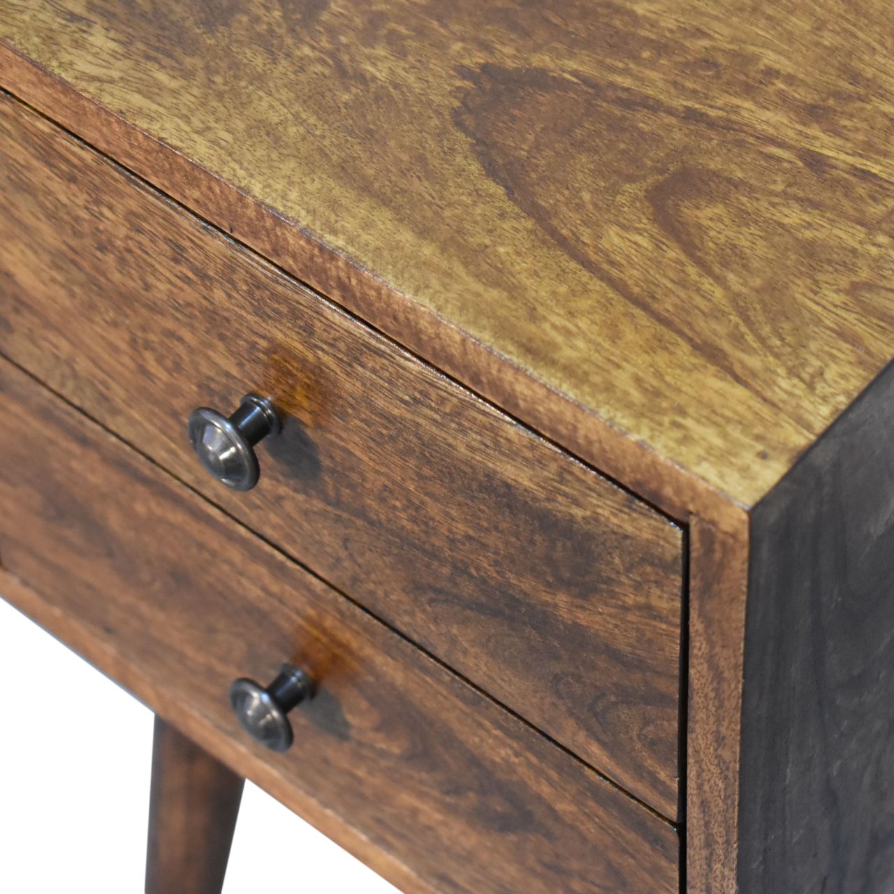 Cote Furniture | Small Chestnut Bedside Table 2 Drawer - Chestnut Compact, Bedside Tables IN1736