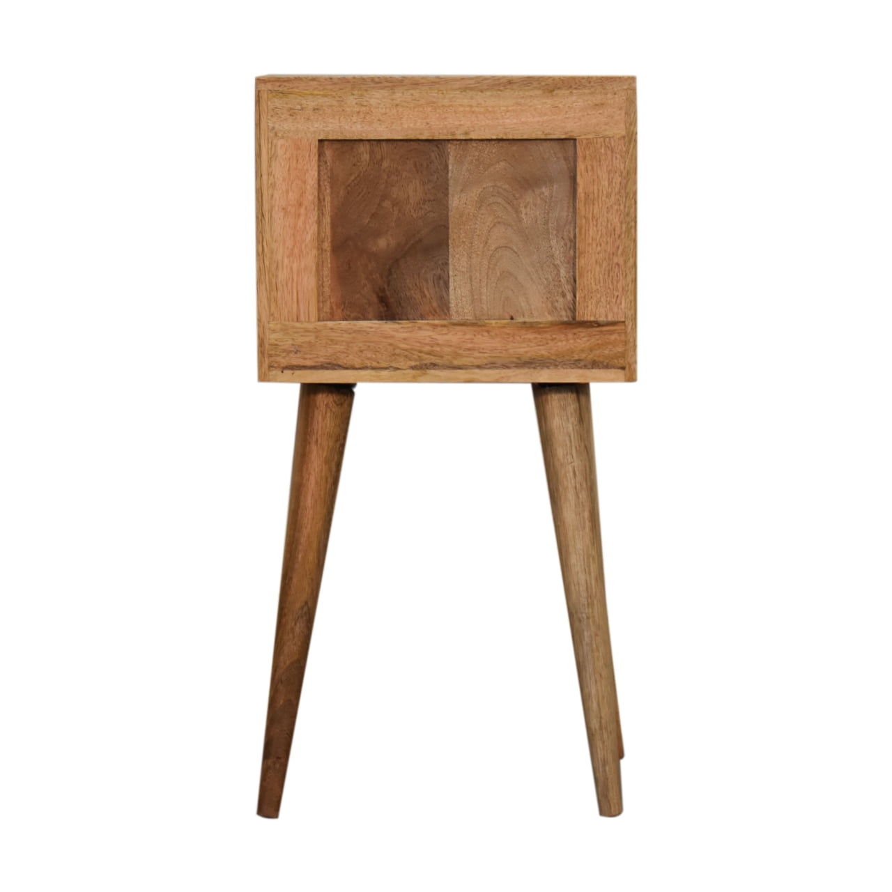 Cote Furniture | Small White Pattern Bedside Table 2 Drawer - Oak Compact, Bedside Tables IN1739