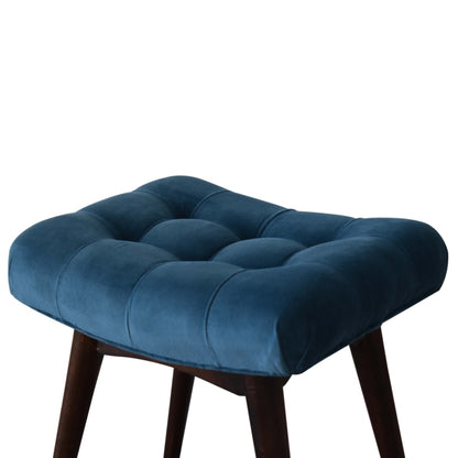 Cote Furniture | Small Velvet Curved Bench - Teal  Compact, Hallway Seating & Storage IN1764