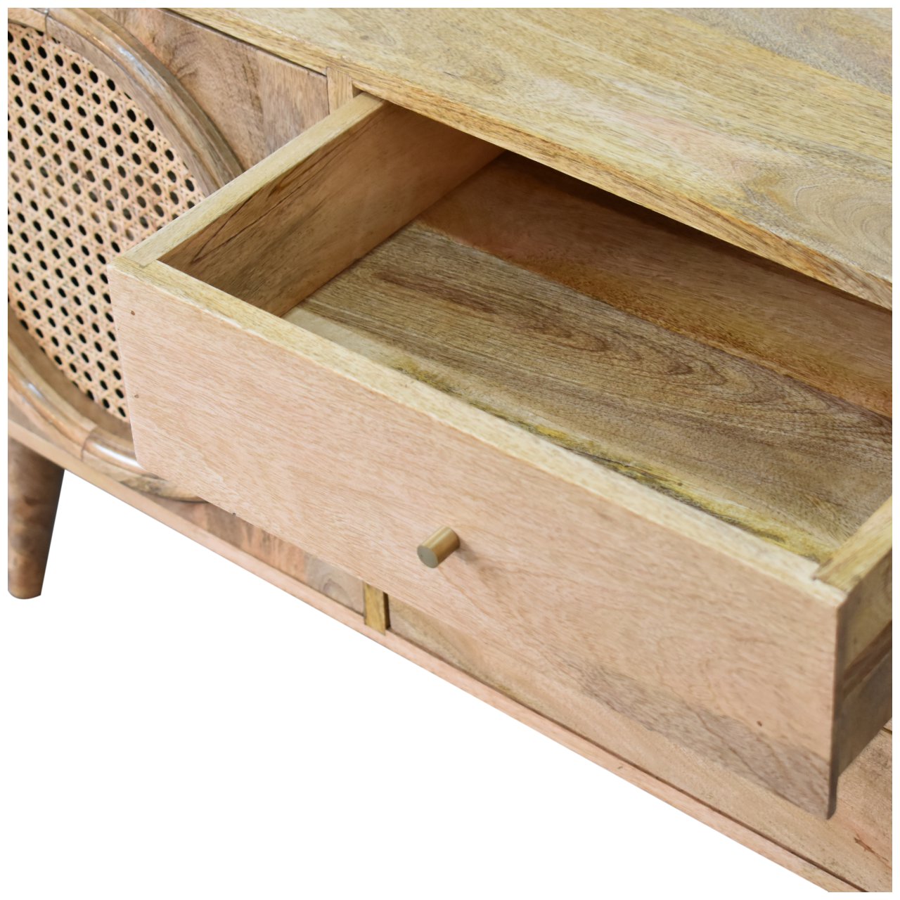 Cote Furniture | Larissa Ratten Sideboard 3 Drawer - Oak Rattan,  IN1773