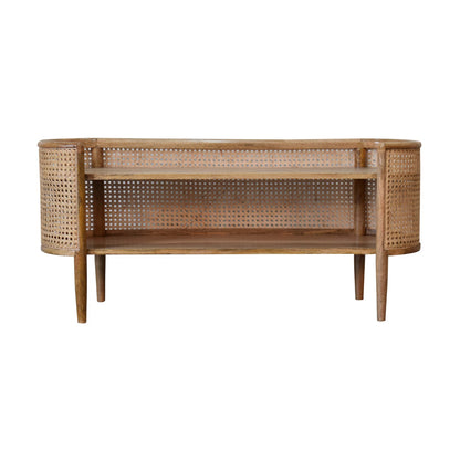 Cote Furniture | Larissa Rattan Curved Style Shelving Unit - Oak Rattan,  IN1775