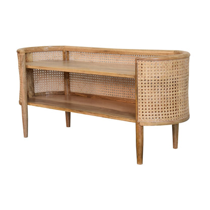 Cote Furniture | Larissa Rattan Curved Style Shelving Unit - Oak Rattan,  IN1775