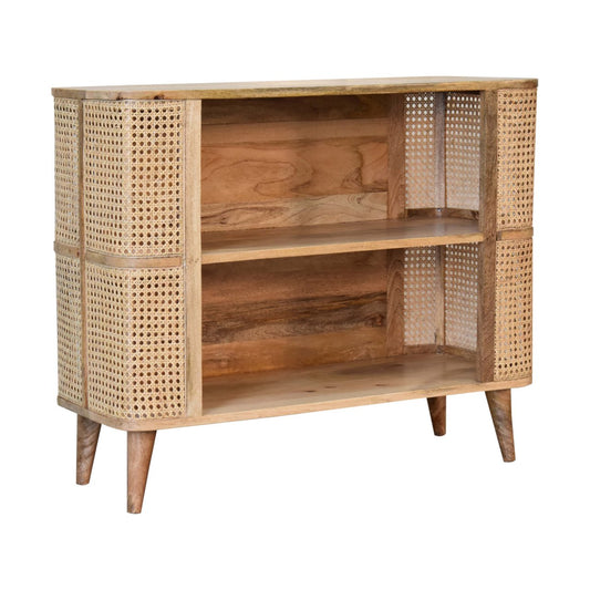 Cote Furniture | Larissa Rattan Style Open Cabinet - Oak Rattan,  IN1776