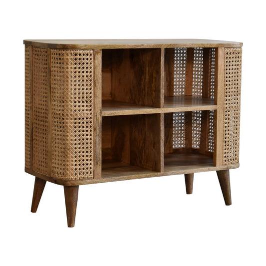 Cote Furniture | Larissa Rattan Style Open Double Cabinet - Oak Larissa, Cupboards IN1777