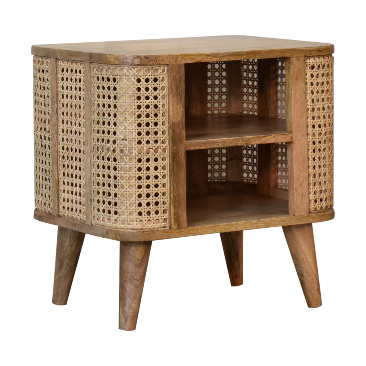 Cote Furniture | Larissa Rattan Open Bedside Table - Oak Rattan,  IN1780