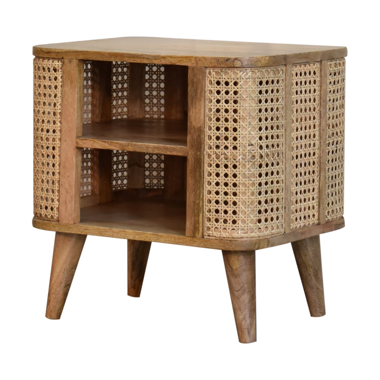 Cote Furniture | Larissa Rattan Open Bedside Table - Oak Rattan,  IN1780