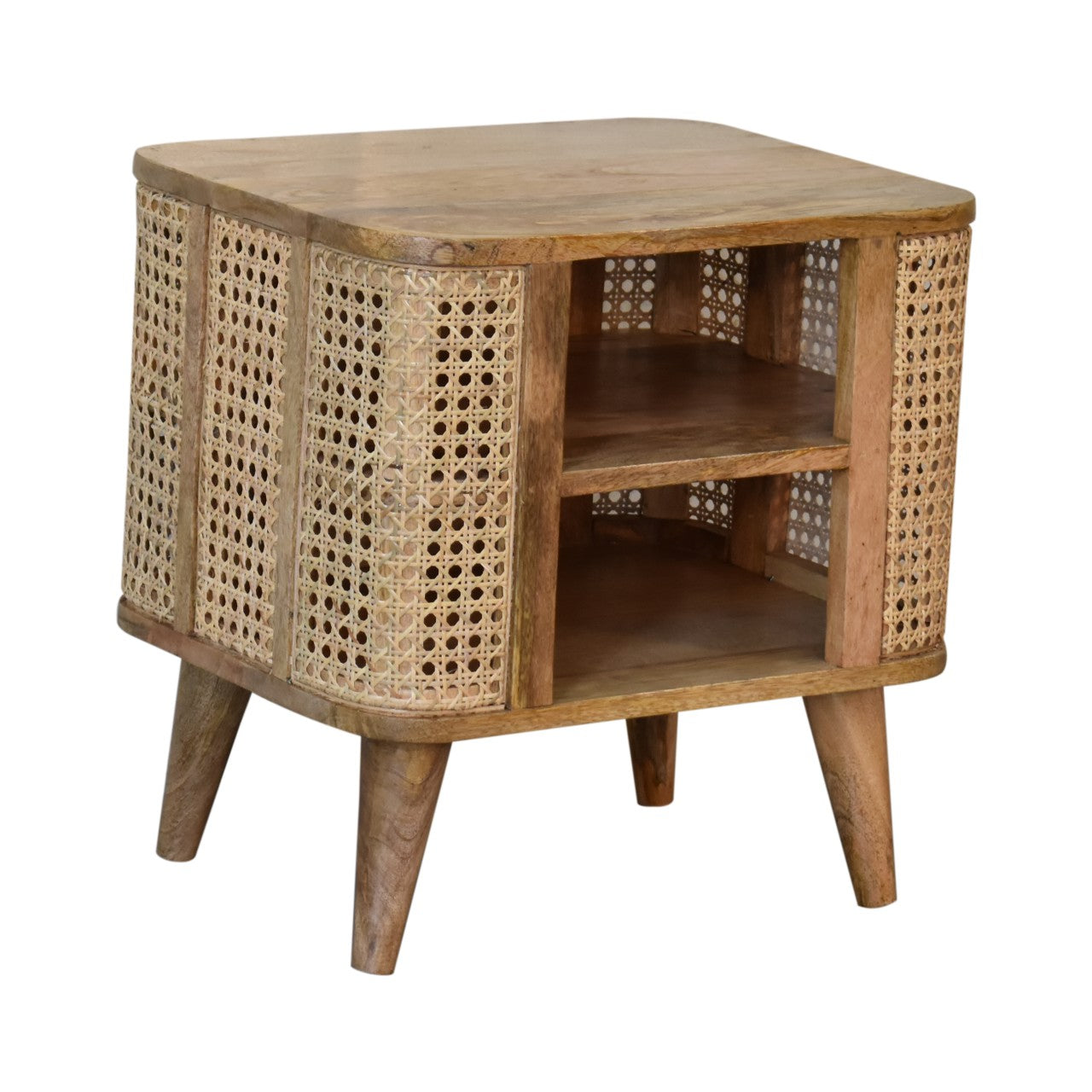 Cote Furniture | Larissa Rattan Open Bedside Table - Oak Rattan,  IN1780