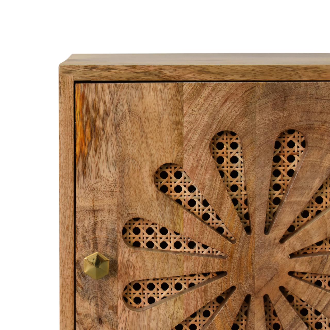 Cote Furniture | Rosalie Bedside Table - Oak Rattan,  IN1781