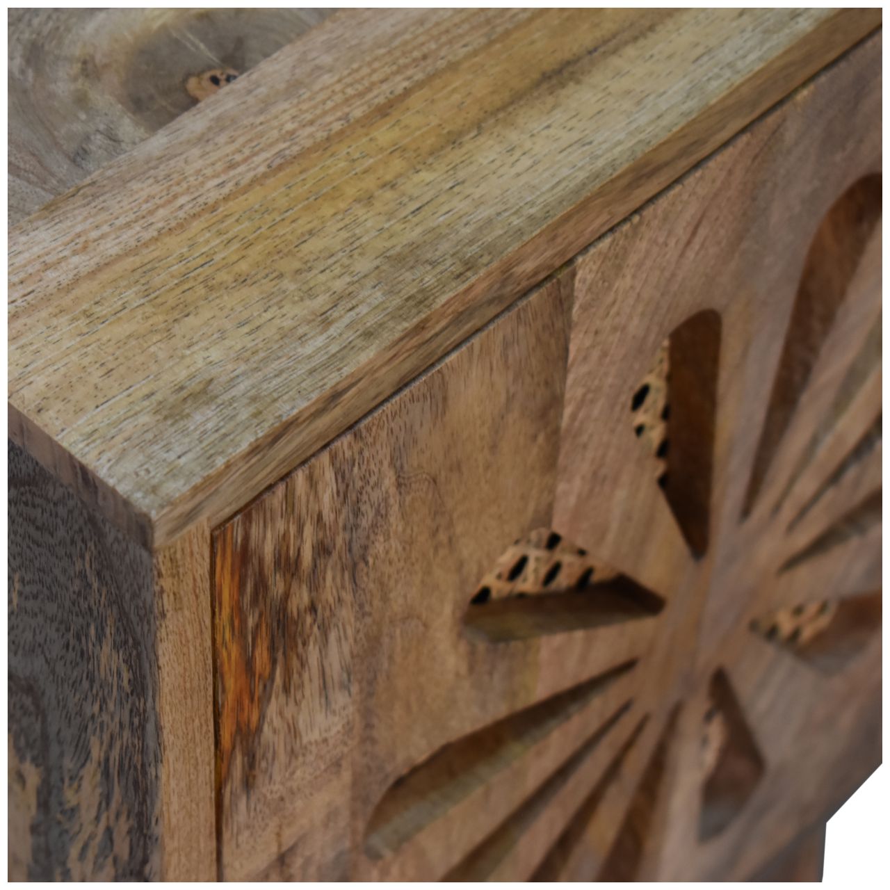 Cote Furniture | Rosalie Bedside Table - Oak Rattan,  IN1781