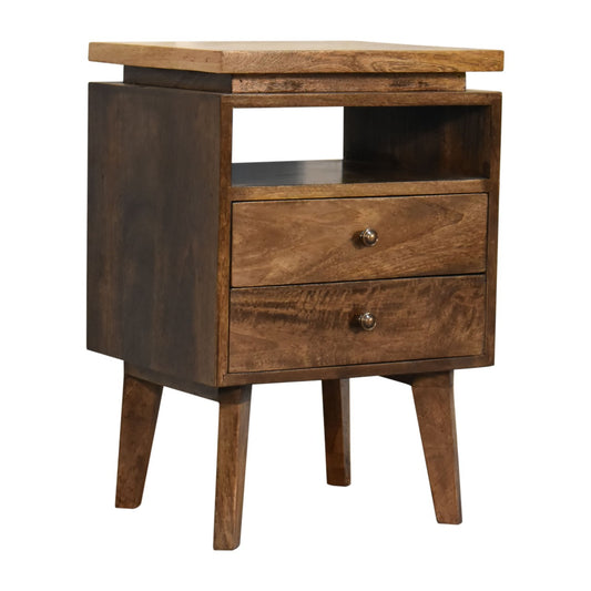 Cote Furniture | Platform Bedside Table - Oak & Classic Grey  Platform, Bedside Tables IN1814