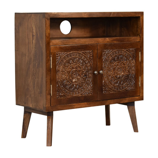 Cote Furniture | Tova Open Shelf TV Unit Cabinet - Chestnut Compact, Tova, Cupboards IN1822