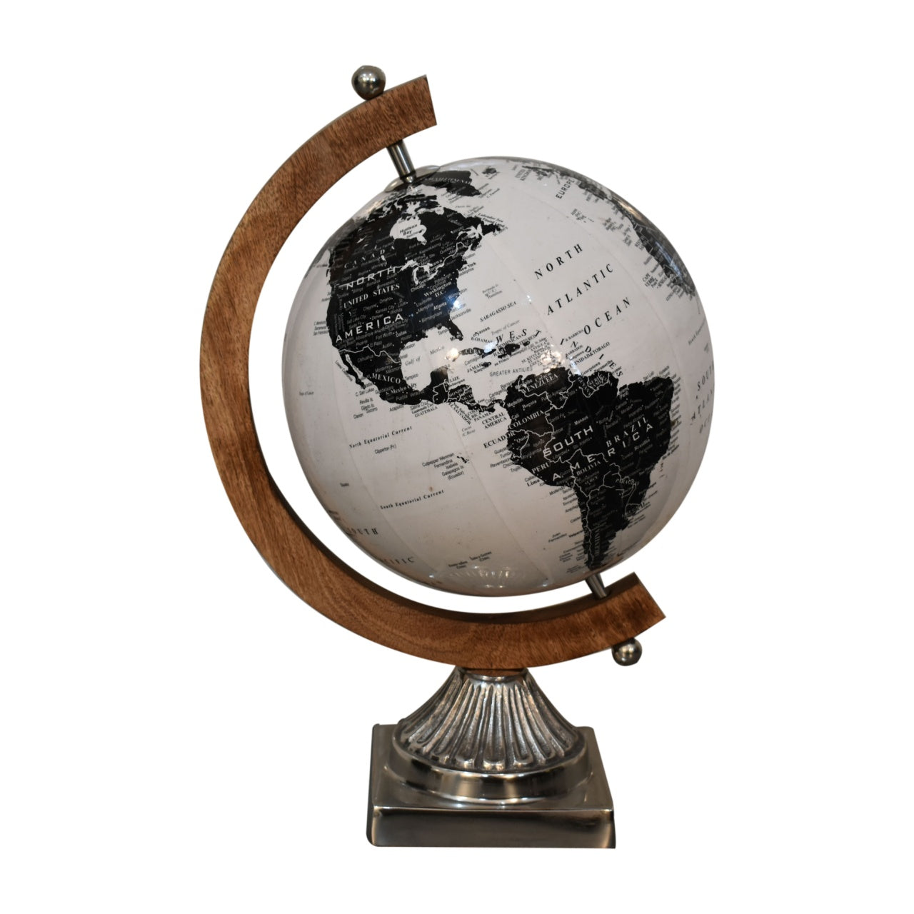 Cote Furniture | Black and White Globe - Wood Frame Decorative Objects IN1897