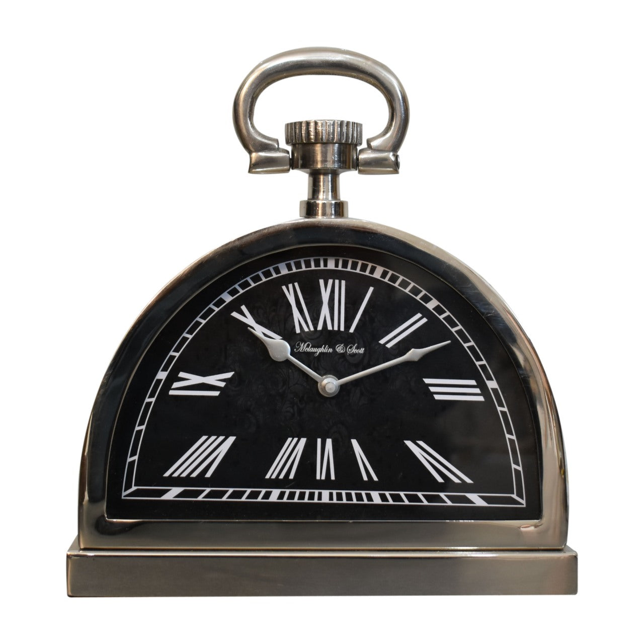 Cote Furniture | Black and Chrome Shelf Clock Wall Art & Clocks IN1906