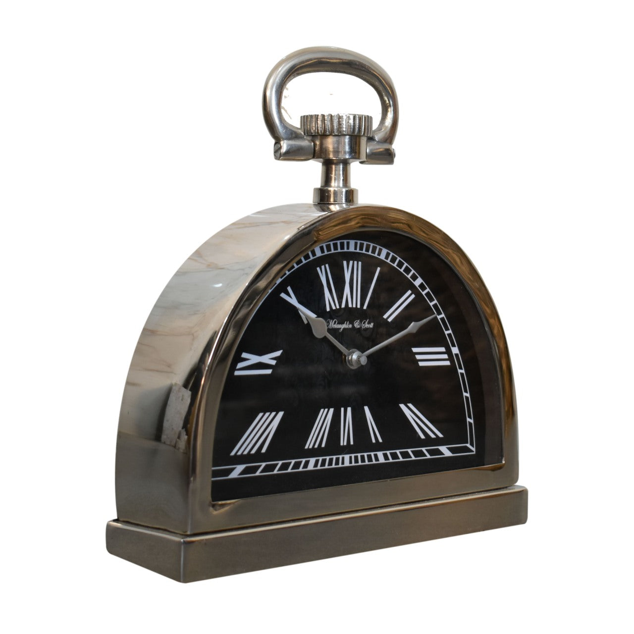 Cote Furniture | Black and Chrome Shelf Clock Wall Art & Clocks IN1906