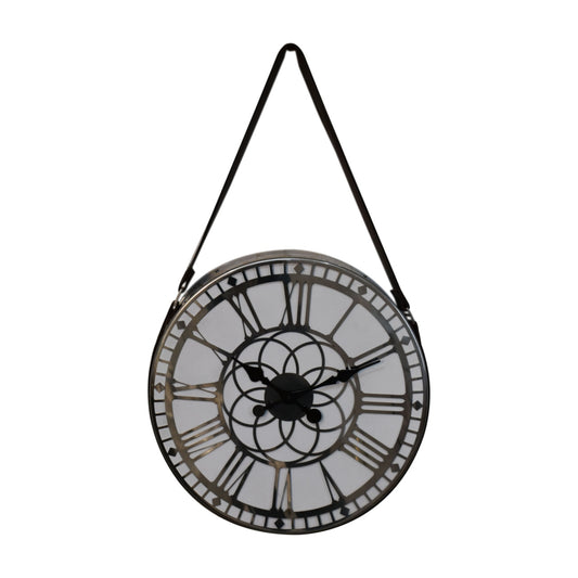 Cote Furniture | Hanging Wall Clock - White & Chrome  Wall Art & Clocks IN1913