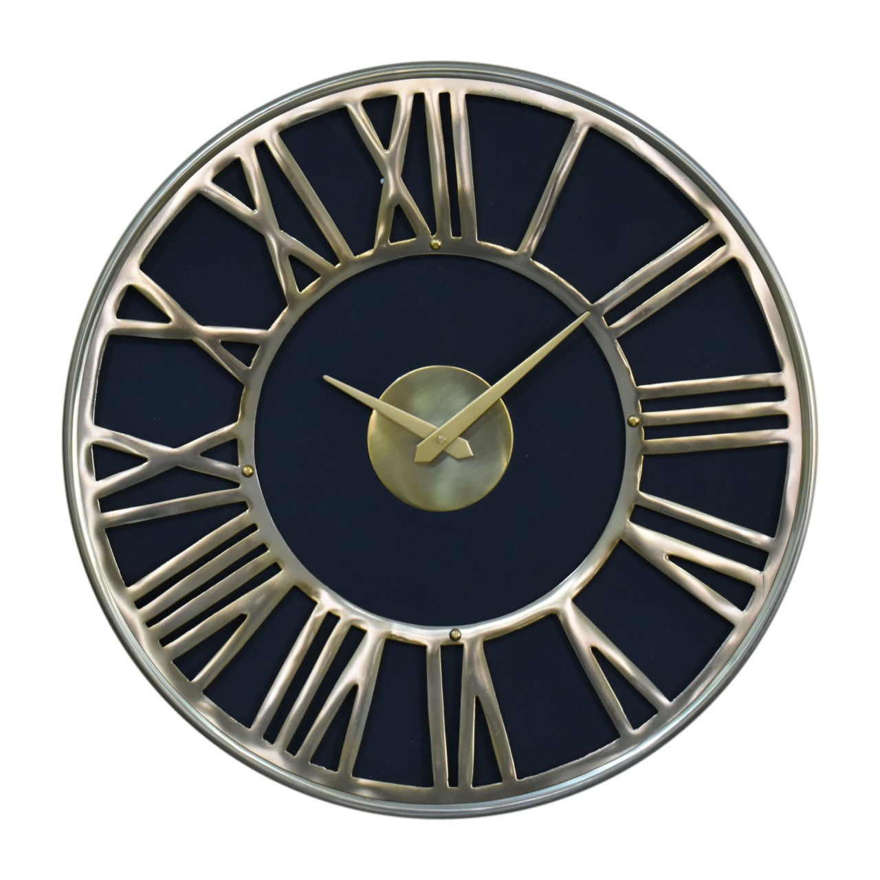 Cote Furniture | Black and Gold Wall Clock - Roman Numerals Wall Art & Clocks IN1915