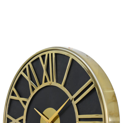 Cote Furniture | Black and Gold Wall Clock - Roman Numerals Wall Art & Clocks IN1915