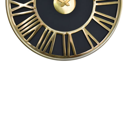 Cote Furniture | Black and Gold Wall Clock - Roman Numerals Wall Art & Clocks IN1915