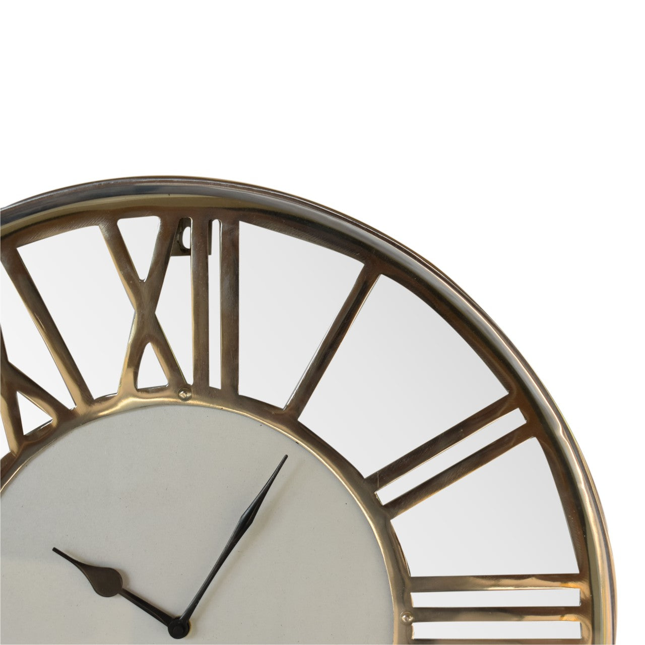 Cote Furniture | White and Chrome Wall Clock - Roman Numerals Wall Art & Clocks IN1916